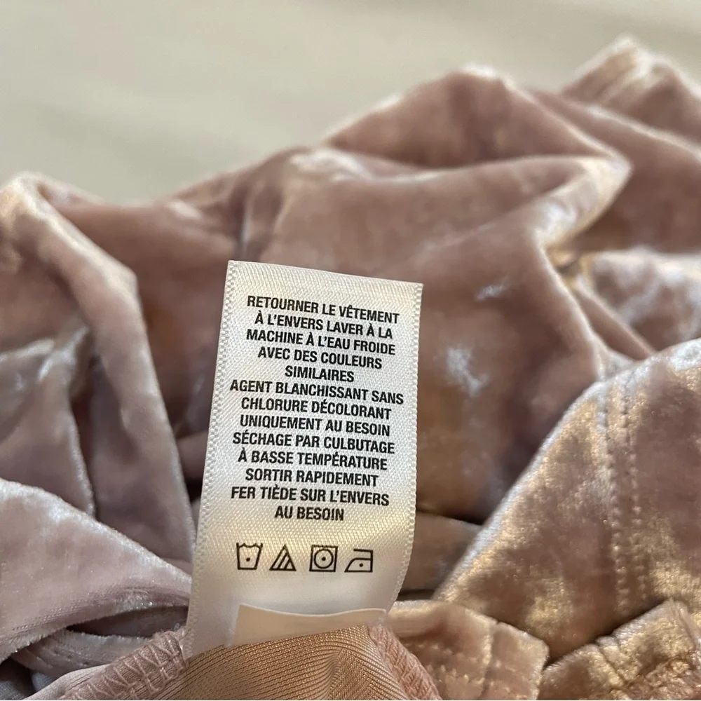 Aeropostale Crushed Velvet‎ Crop Tee - Dusty Rose / Mauve - Size XS